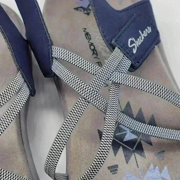 Skechers Womens Reggae Slim Takes Two Navy Blue Size 7 Super Light - Picture 7 of 12